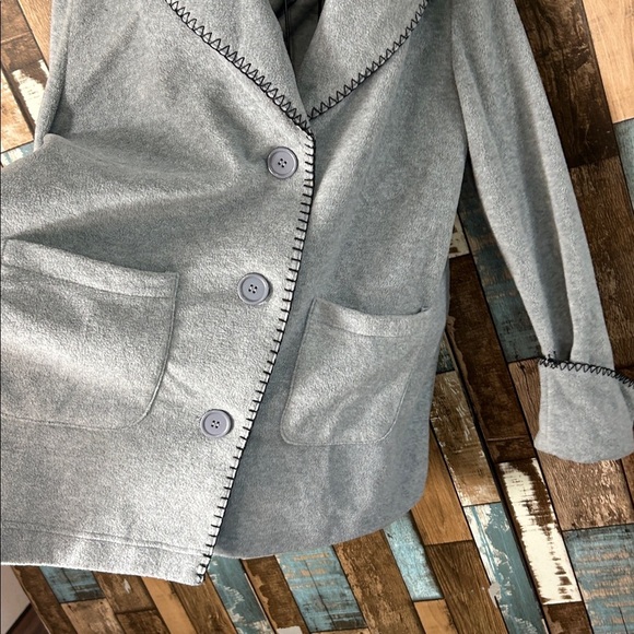 Tudor Court Gray Button-Up Coat with Pockets - Picture 9 of 13